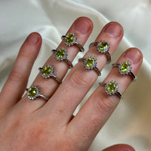 Load image into Gallery viewer, Adjustable Peridot Sterling Silver Rings