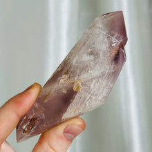 Load image into Gallery viewer, Moody Maroon XL Lithium Quartz Freeform on Stand