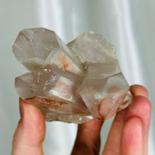 Load image into Gallery viewer, XL Lithium x Chlorite Quartz Partially Polished Cluster with DT (10.5oz)