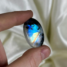 Load image into Gallery viewer, Rainbow Moonstone with Tourmaline Cabochon C