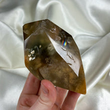 Load image into Gallery viewer, XL “Outer Space” Amphibole in Quartz Freeform on Stand