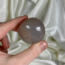Load image into Gallery viewer, Shimmery Muted Blue Rose Quartz Palmstone