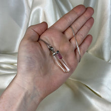 Load image into Gallery viewer, Sterling Silver AAA Clear Quartz with Pink Tourmaline Pendant