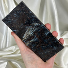 Load image into Gallery viewer, Arfvedsonite with Garnet Slab