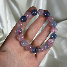 Load image into Gallery viewer, Aquamarine and Morganite with Tourmaline Crystal Stretch Bracelet