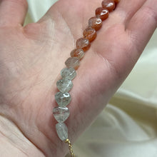 Load image into Gallery viewer, Aquamarine and Sunstone Heart Bracelet (adjustable 7”-8.5”)