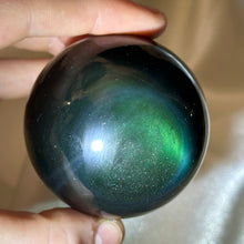 Load image into Gallery viewer, Space Vibes Rainbow Obsidian Sphere