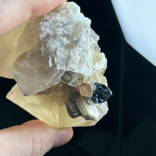 Load image into Gallery viewer, Unpolished 7.2oz Raw Honey Citrine Cluster with Green Tourmaline and Golden Mica