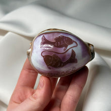 Load image into Gallery viewer, Purple Cowrie with Painted Pisces Zodiac Design