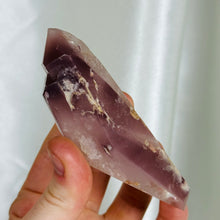 Load image into Gallery viewer, Moody Maroon XL Lithium Quartz Freeform on Stand