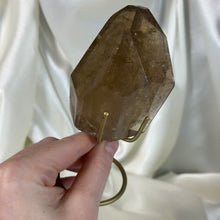 Load image into Gallery viewer, Natural Honey Citrine Freeform with Rainbows on Stand