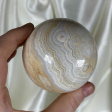 Load image into Gallery viewer, 13.1oz Banded Calcite & Agate “Creamsicle” Sphere