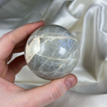 Load image into Gallery viewer, Garnierite Green Moonstone with Smoky Quartz Sphere