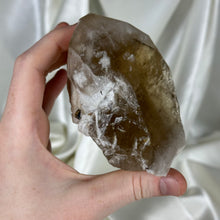 Load image into Gallery viewer, Unpolished 11.3oz Raw Honey Citrine with a Smoky Phantom, Black Tourmaline and Golden Mica