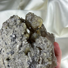 Load image into Gallery viewer, XL Double-Sided Smoky Quartz Cluster with Golden Rutile 1lb 6oz