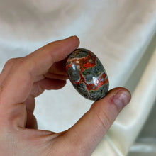 Load image into Gallery viewer, Botryoidal Magma Chalcedony / High End Bumblebee Jasper Shiva Carving B