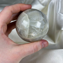 Load image into Gallery viewer, Garnierite Green Moonstone with Smoky Quartz Sphere