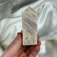 Load image into Gallery viewer, Belomorite Sunstone with Moonstone Tower A