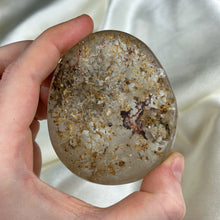 Load image into Gallery viewer, Beautiful Rutilated Lodolite Lens (Half Polished)