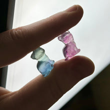 Load image into Gallery viewer, Rainbow Fluorite Kitty Carvings