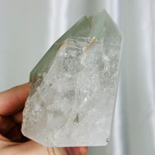 Load image into Gallery viewer, Lithium x Chlorite Quartz Partially Polished Tower I (1lb 1oz)