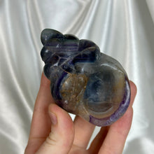 Load image into Gallery viewer, B-Grade Large Rainbow Fluorite Shell Carving A