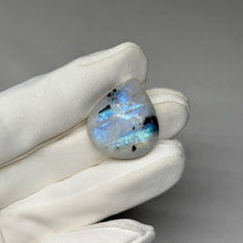Load image into Gallery viewer, Rainbow Moonstone Cabochon with Tourmaline 34.45ct