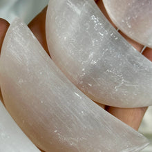 Load image into Gallery viewer, Satin Spar Moon Carvings