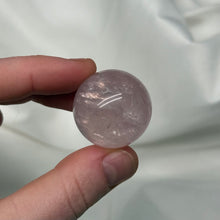 Load image into Gallery viewer, Powder Pink Mozambique Rose Quartz Sphere with Asterism and Sparkles