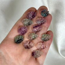 Load image into Gallery viewer, Rainbow Fluorite Leaf Carvings