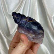 Load image into Gallery viewer, B-Grade Large Rainbow Fluorite Shell Carving C