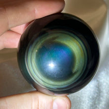 Load image into Gallery viewer, Space Vibes Rainbow Obsidian Sphere