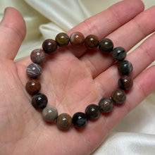Load image into Gallery viewer, Mixed Jasper and Petrified Wood Stretch Bracelets size 6.5