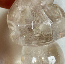 Load image into Gallery viewer, Quartz Skull Tower Carving with 2 Moving Enhydros B