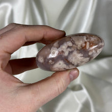 Load image into Gallery viewer, Chunky Blue-Based Flower Agate Palmstone