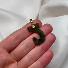 Load image into Gallery viewer, Genuine Nephrite Jade “J” Pendant