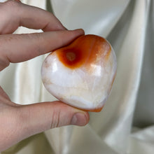 Load image into Gallery viewer, Half White Carnelian Heart Carving