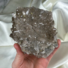 Load image into Gallery viewer, XL Double-Sided Smoky Quartz Cluster with Golden Rutile 1lb 6oz