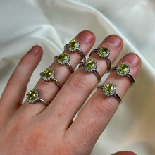 Load image into Gallery viewer, Adjustable Peridot Sterling Silver Rings