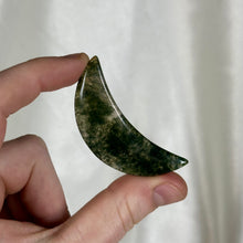 Load image into Gallery viewer, Moss Agate Moon Carving N