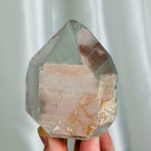 Load image into Gallery viewer, Lithium x Chlorite Quartz Partially Polished Tower G (13.4oz)