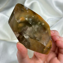 Load image into Gallery viewer, XL “Outer Space” Amphibole in Quartz Freeform on Stand
