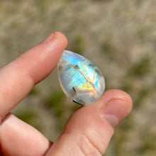 Load image into Gallery viewer, Rainbow Moonstone with Tourmaline Cabochon L