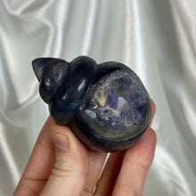 Load image into Gallery viewer, B-Grade Large Rainbow Fluorite Shell Carving D
