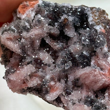 Load image into Gallery viewer, Unique Pink and Black Druzy Quartz Cluster