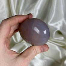 Load image into Gallery viewer, Glowy Mauve-Blue Rose Quartz Palmstone