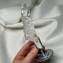 Load image into Gallery viewer, Rare! Clear Quartz Sculpture Carving on Stand by Walter Lopes 1
