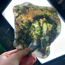 Load image into Gallery viewer, 1lb2oz Moss Agate Bowl Carving