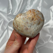 Load image into Gallery viewer, Pastel Sea Jasper Heart with Sugary Druzy Pocket