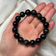 Load image into Gallery viewer, Rainbow Obsidian Chunky Stretch Bracelet 8”